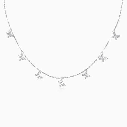 Silver Whimsical Charms Butterfly Necklace