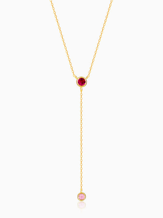 Golden Luminous Lariat Necklace