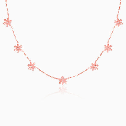 Rose Gold Blooming Floral Necklace