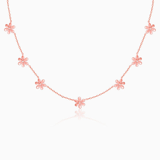Rose Gold Blooming Floral Necklace