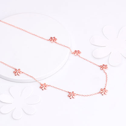 Rose Gold Blooming Floral Necklace
