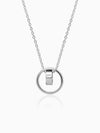 Silver Dual Ring Pendant with Link Chain