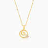 Golden Spiral Keepsake Pendant With Link Chain