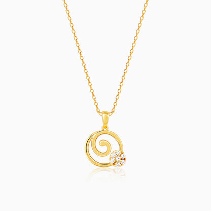 Golden Spiral Keepsake Pendant With Link Chain