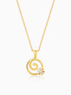 Golden Spiral Keepsake Pendant With Link Chain