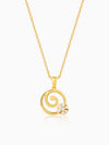 Golden Spiral Keepsake Pendant With Link Chain