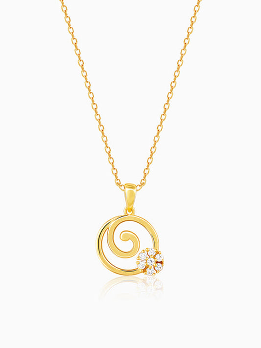Golden Spiral Keepsake Pendant With Link Chain