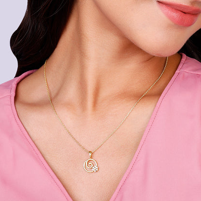 Golden Spiral Keepsake Pendant With Link Chain