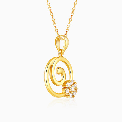 Golden Spiral Keepsake Pendant With Link Chain