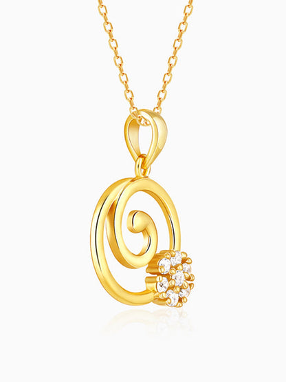 Golden Spiral Keepsake Pendant With Link Chain