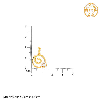 Golden Spiral Keepsake Pendant With Link Chain