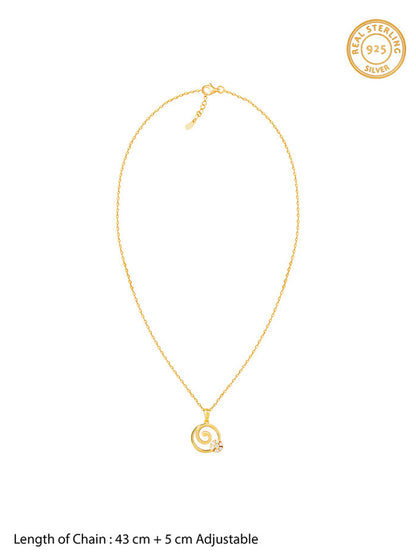 Golden Spiral Keepsake Pendant With Link Chain