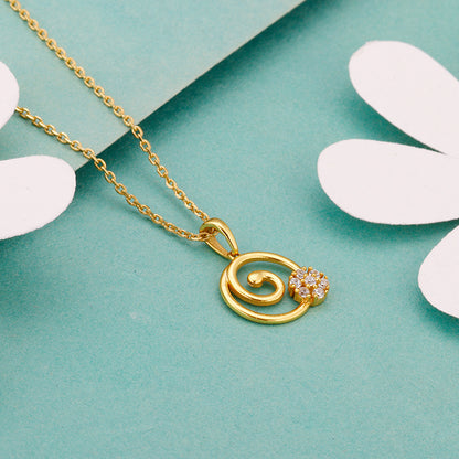 Golden Spiral Keepsake Pendant With Link Chain