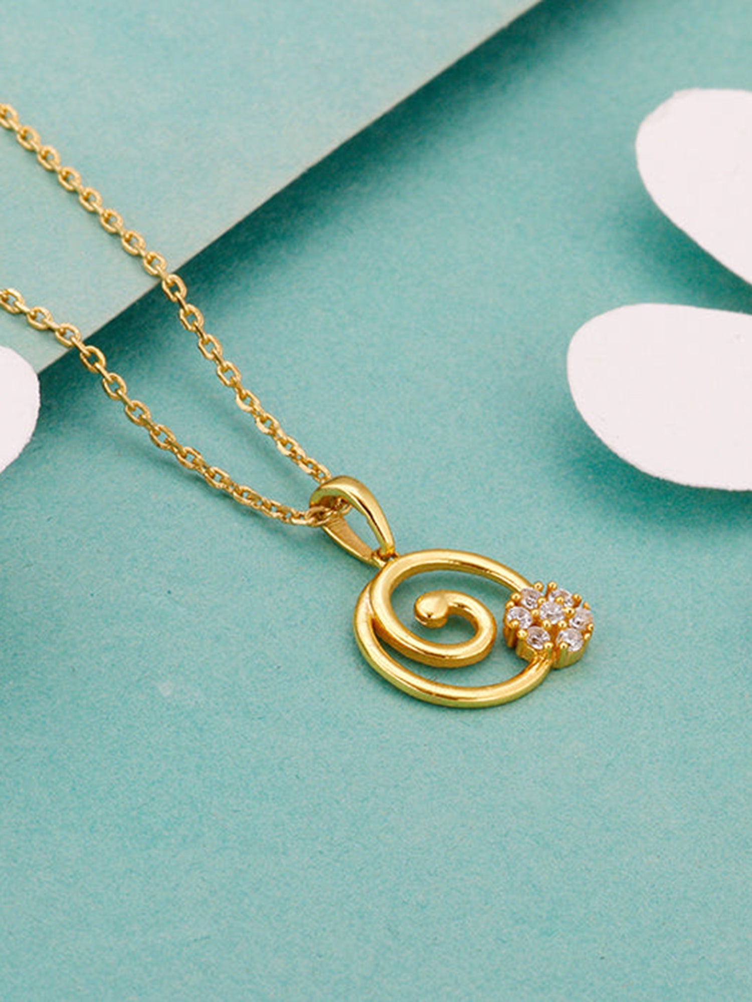 Golden Spiral Keepsake Pendant With Link Chain