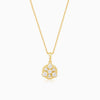 Golden Serene Floral Pendant With Link Chain