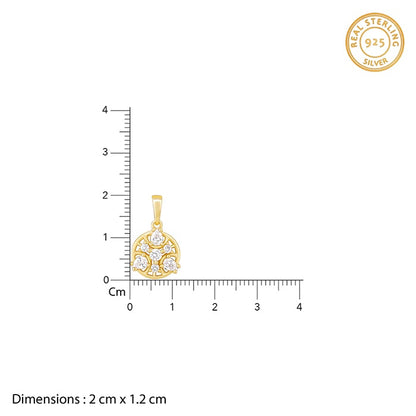 Golden Serene Floral Pendant With Link Chain