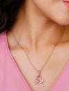 Rose Gold Love Blossom Pendant With Link Chain