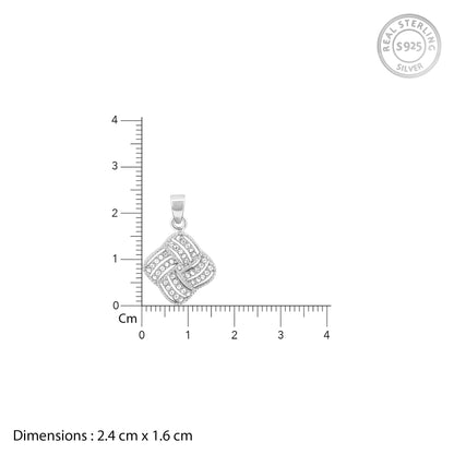 Silver Chequer Rhombus Pendant With Link Chain