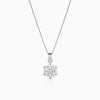Silver Snowflake Pendant With Box Chain