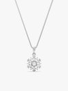 Silver Snowflake Pendant With Box Chain