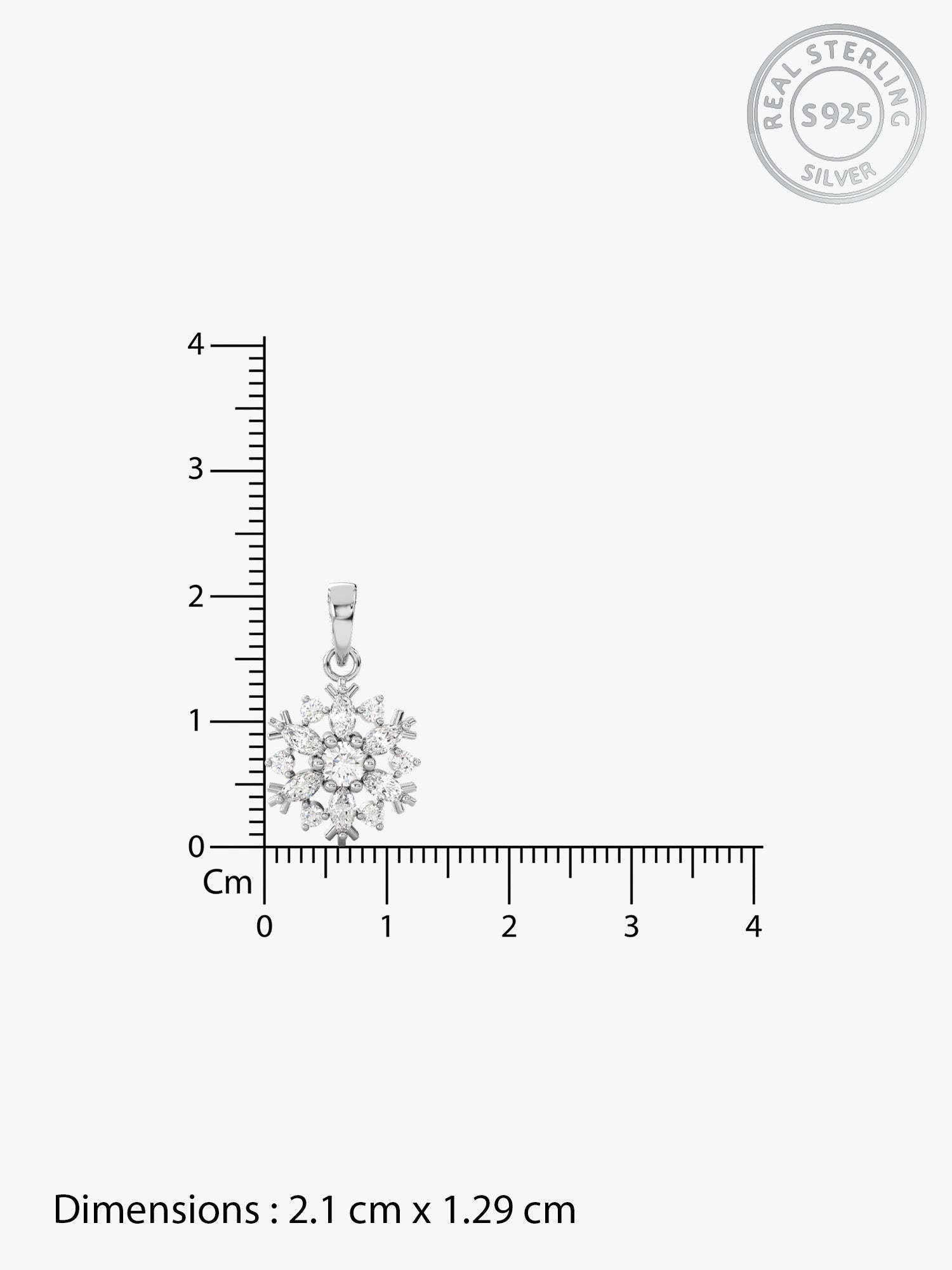 Silver Snowflake Pendant With Box Chain