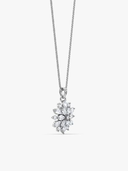Silver Heavenly Flower Pendant With Box Chain