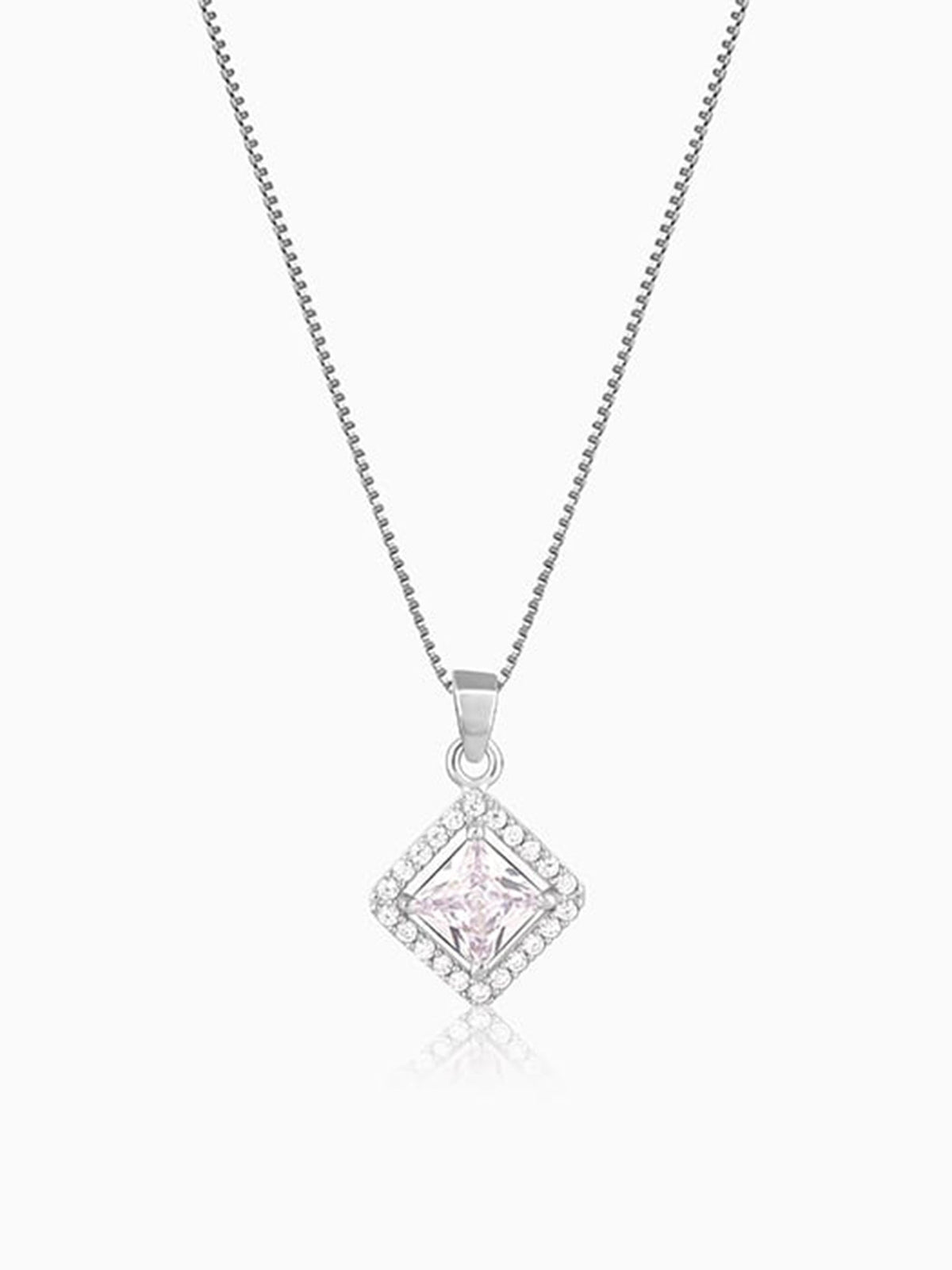 Silver Starlight Sparkle Pendant With Box Chain
