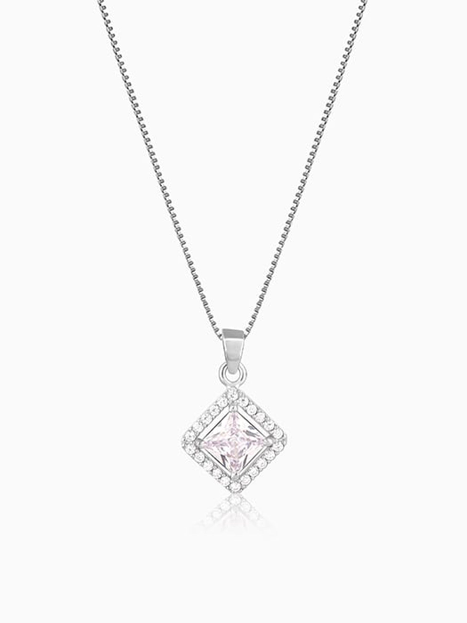 Silver Starlight Sparkle Pendant With Box Chain