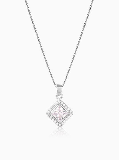 Silver Starlight Sparkle Pendant With Box Chain