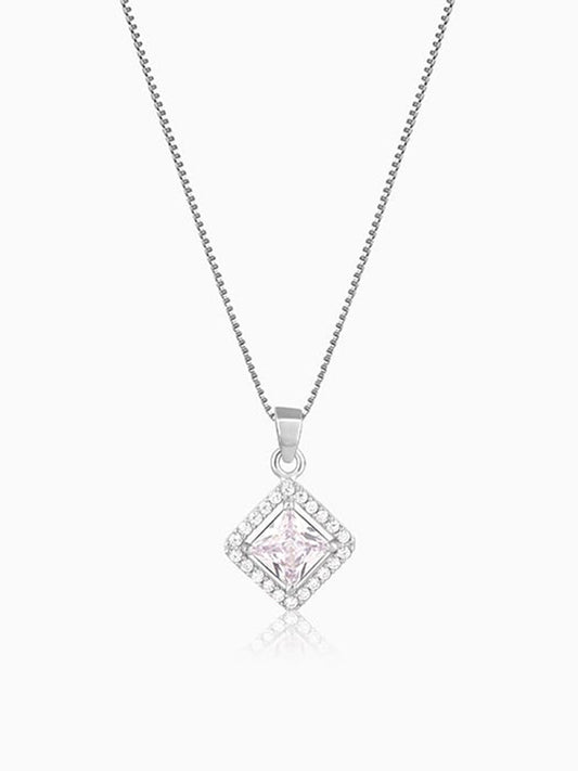 Silver Starlight Sparkle Pendant With Box Chain