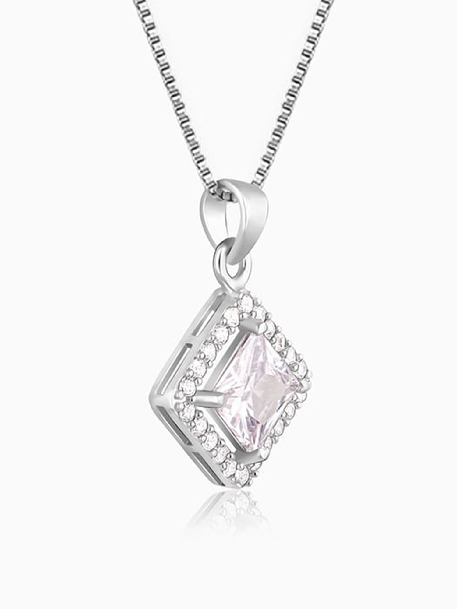 Silver Starlight Sparkle Pendant With Box Chain