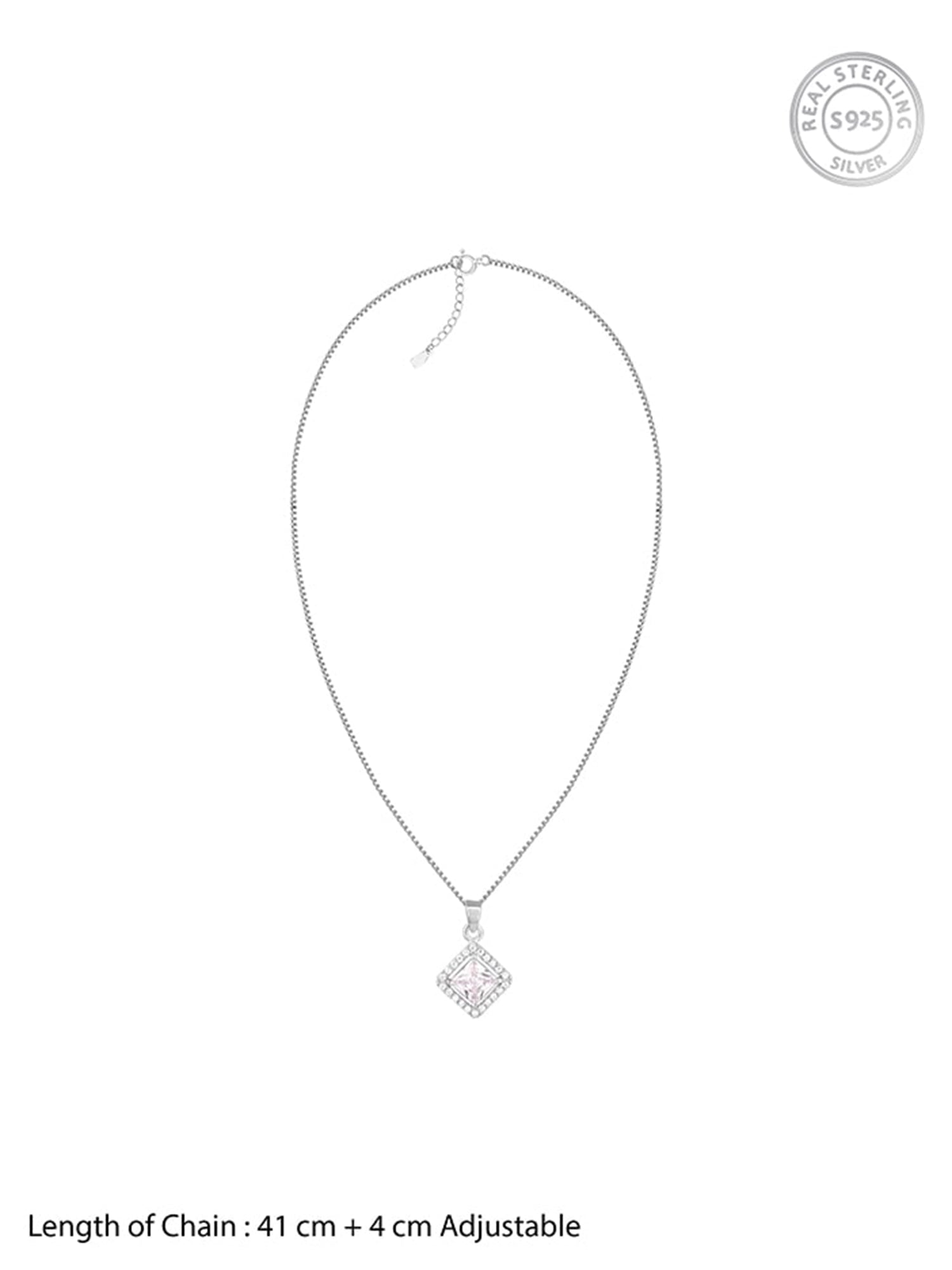 Silver Starlight Sparkle Pendant With Box Chain