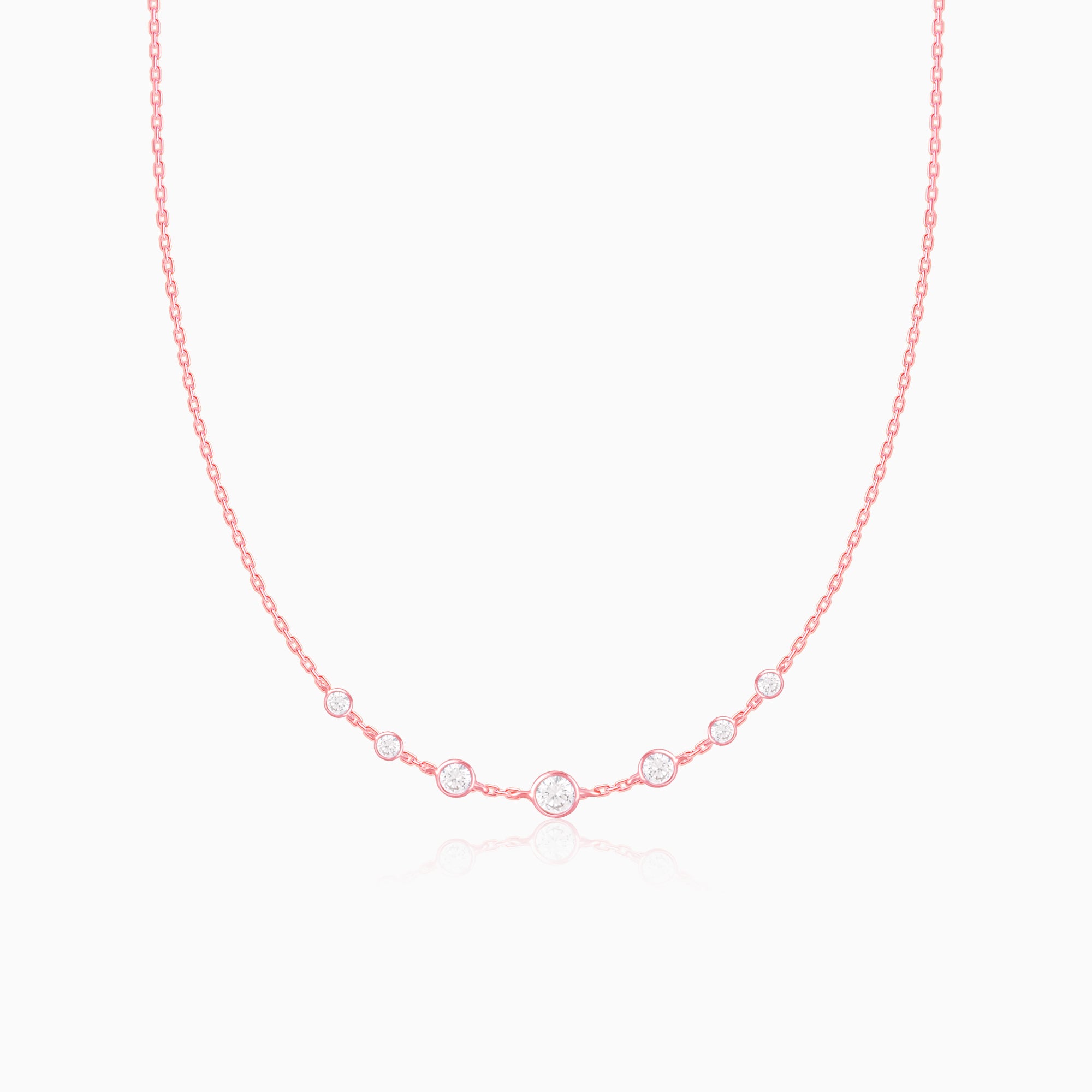 Rose Gold Stoned Necklace - Image 1