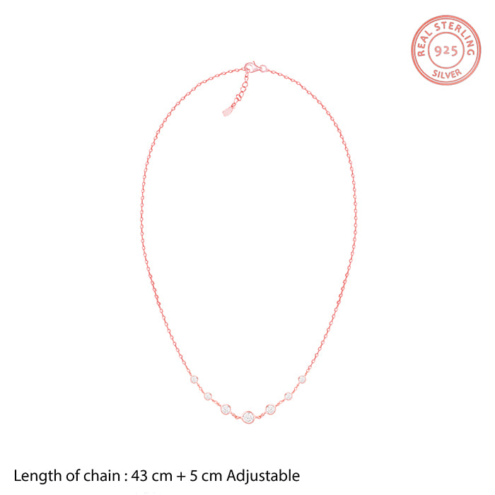 Rose Gold Stoned Necklace - view 4