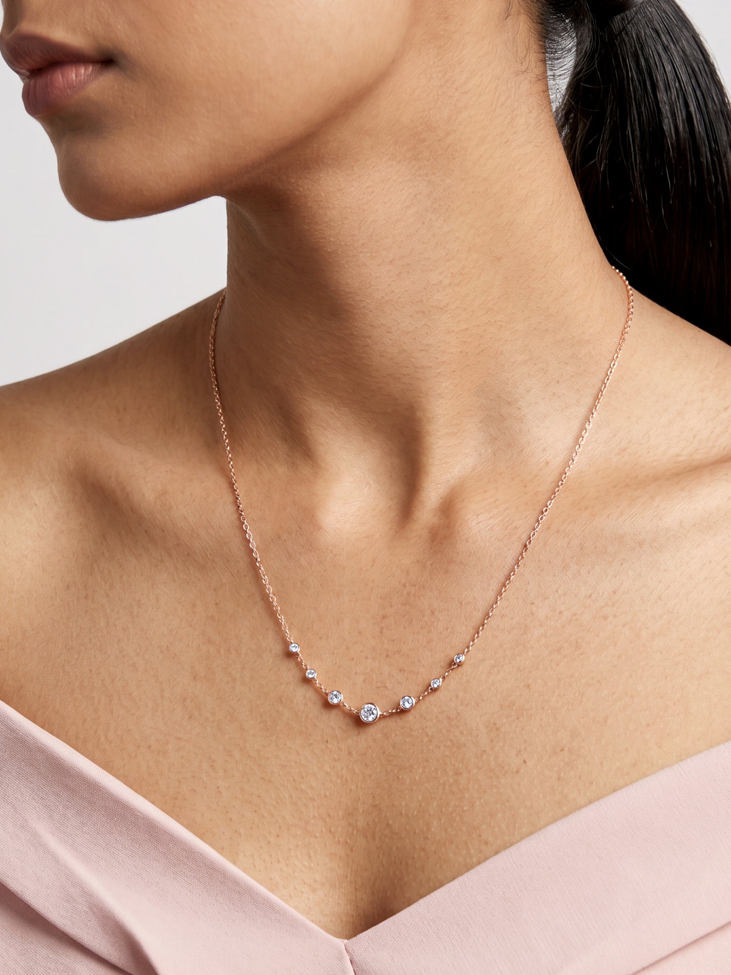 Rose Gold Stoned Necklace