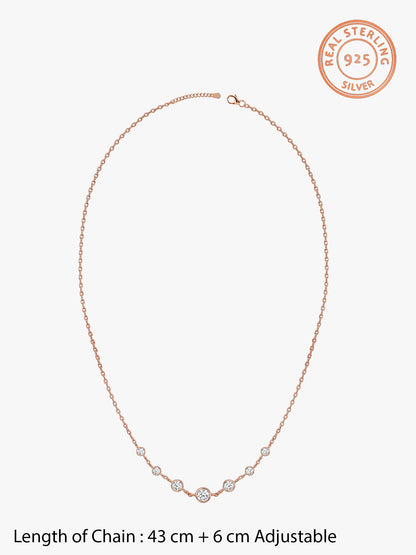 Rose Gold Stoned Necklace