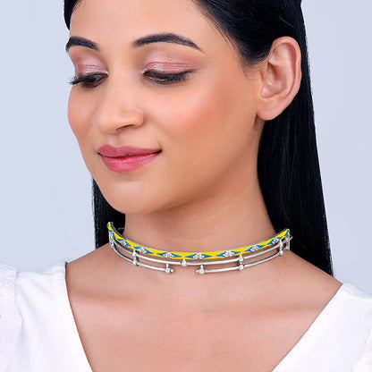 Oxidised Silver Vintage Torque Layered Necklace