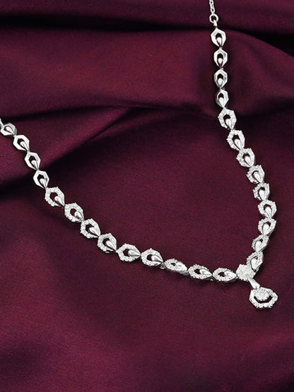 Silver Glittering Hexagon Necklace