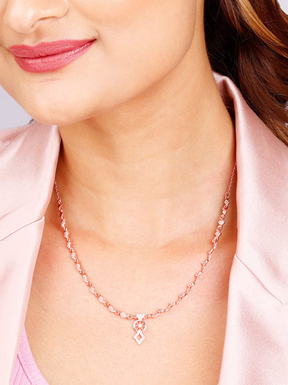 Rose Gold Floral Wheel Necklace