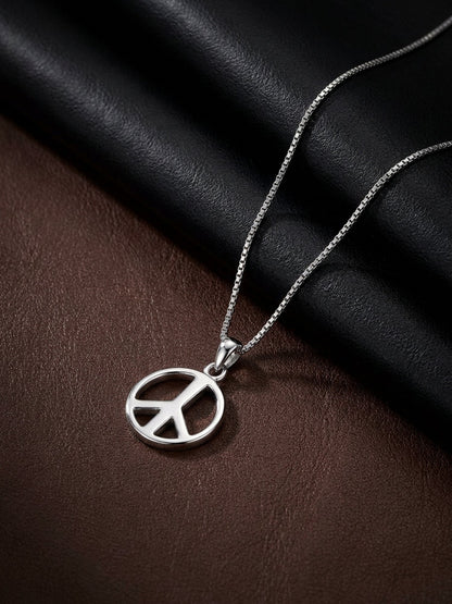 Silver Heavenly Peace Pendant With Box Chain For Him