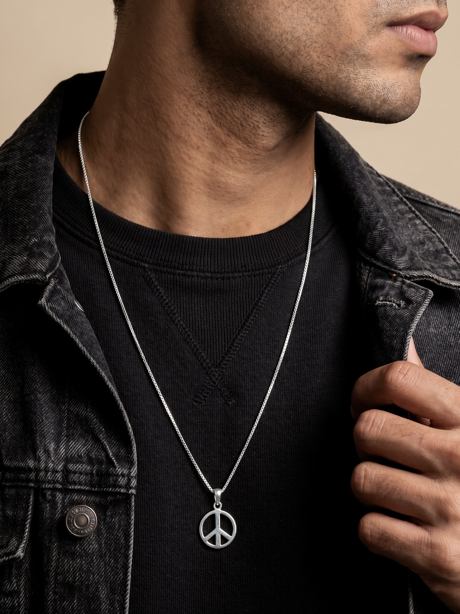 Silver Heavenly Peace Pendant With Box Chain For Him