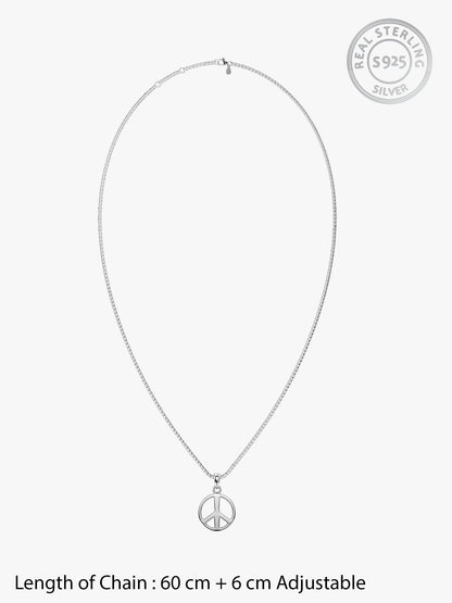 Silver Heavenly Peace Pendant With Box Chain For Him