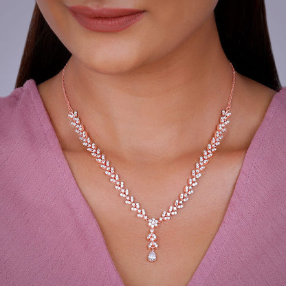 Rose Gold Floral Splurge Necklace