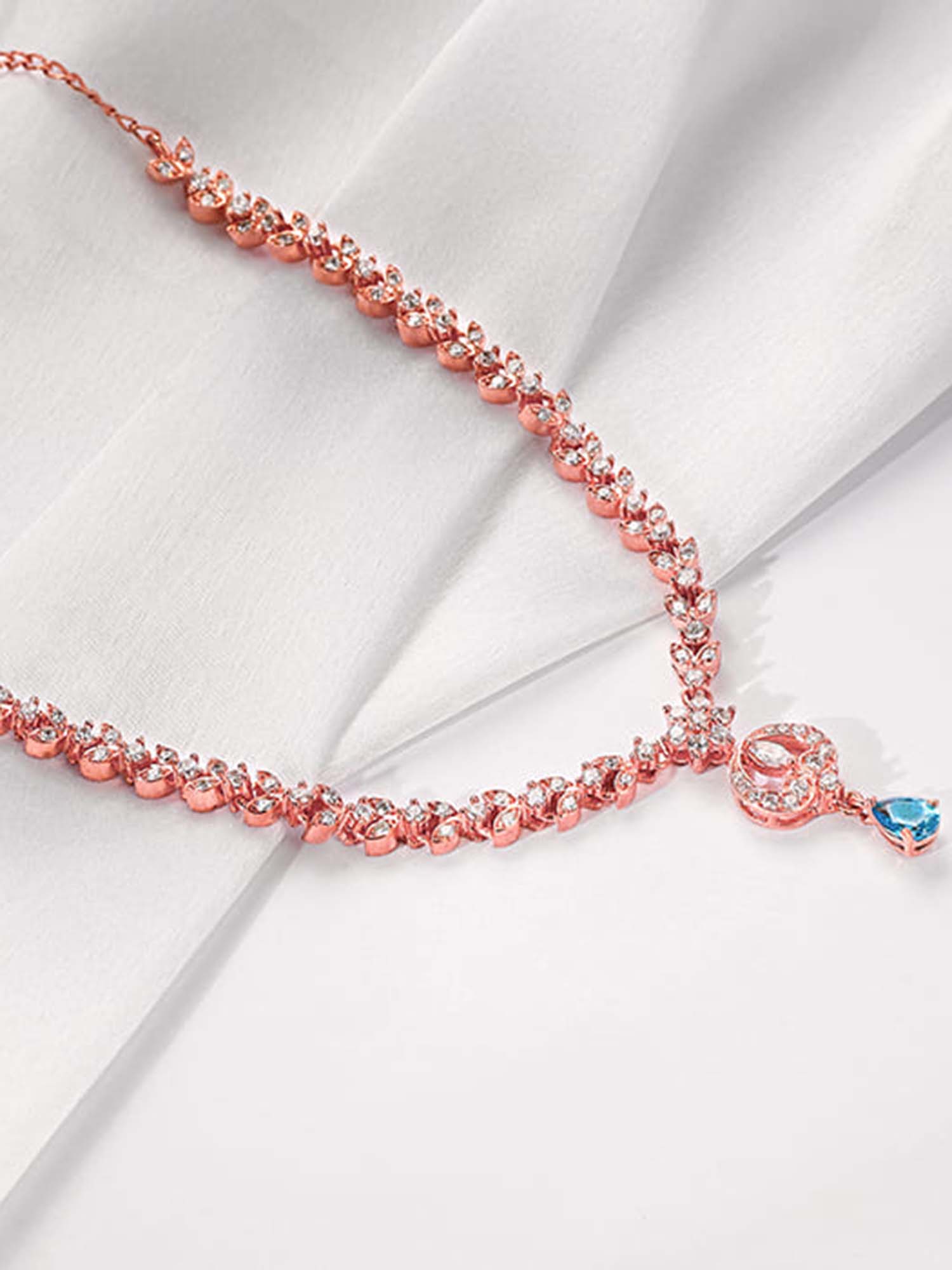 Golden Eternal Blue Necklace