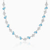 Silver Aqua Blue Floral Necklace