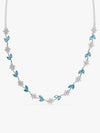 Silver Aqua Blue Floral Necklace