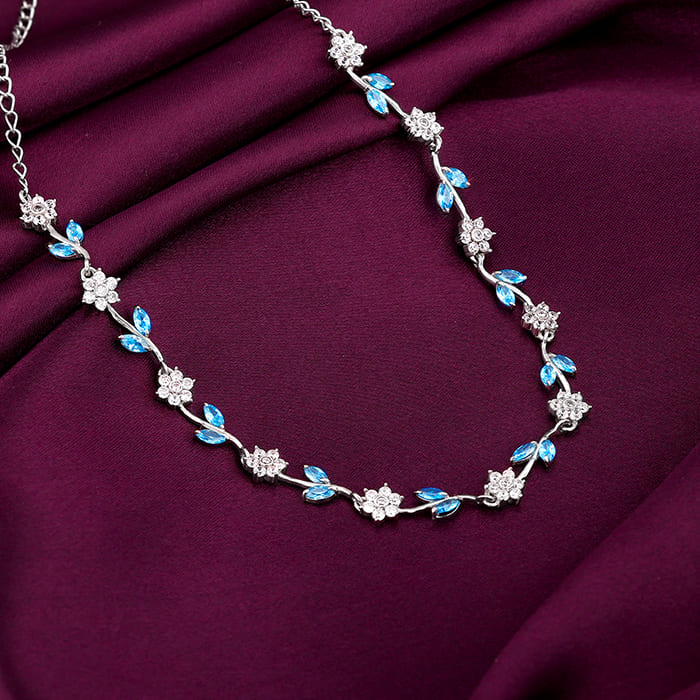 925 Sterling Sliver Pear Cut Blue Sapphire & Diamond Tear Drop Wedding –  atjewels.in