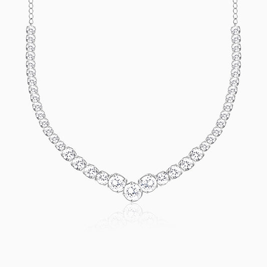 GIVA Silver Classic Zirconia Necklace