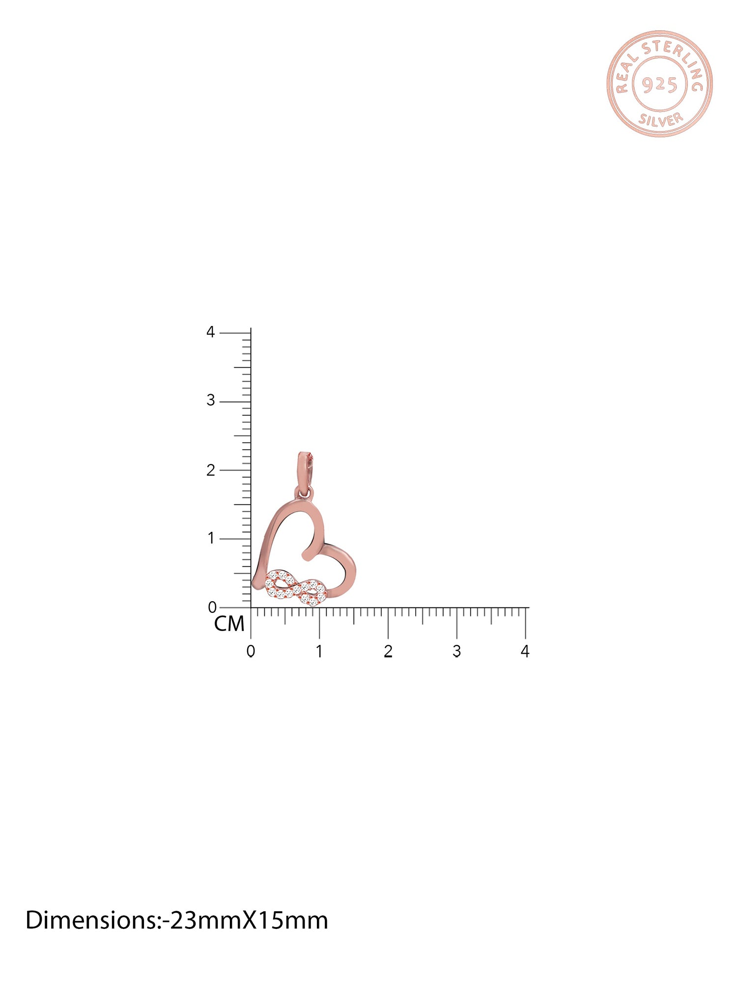 Rose Gold Infinity Heart Pendant with Link Chain
