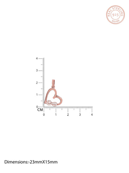 Rose Gold Infinity Heart Pendant with Link Chain
